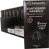 Lacompatibile Fortissimo Arabica (100 capsule autoprotette compatibili con Nespresso)