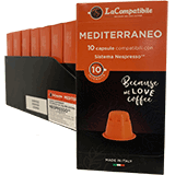 Lacompatibile Mediterraneo (100 capsule autoprotette compatibili con Nespresso)
